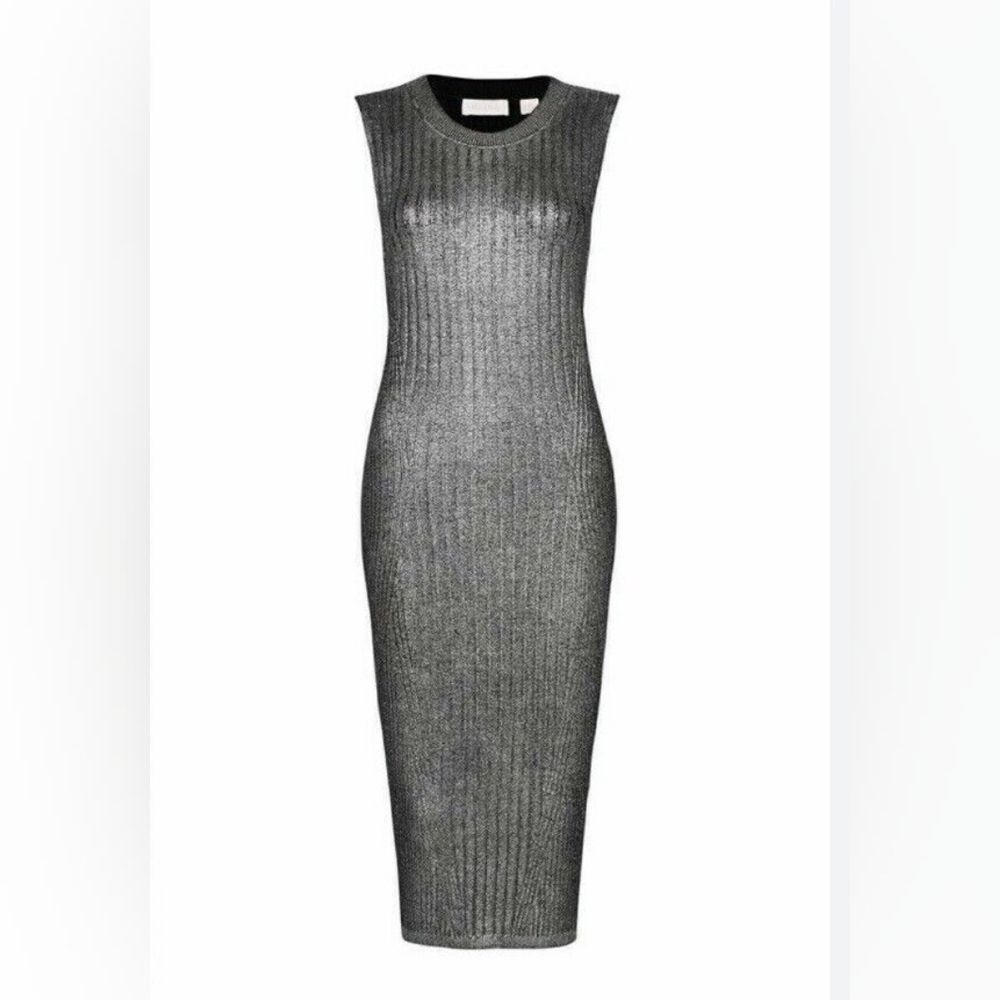Sass & Bide | Lyda Vega Metallic Silver Grey Knit Dress